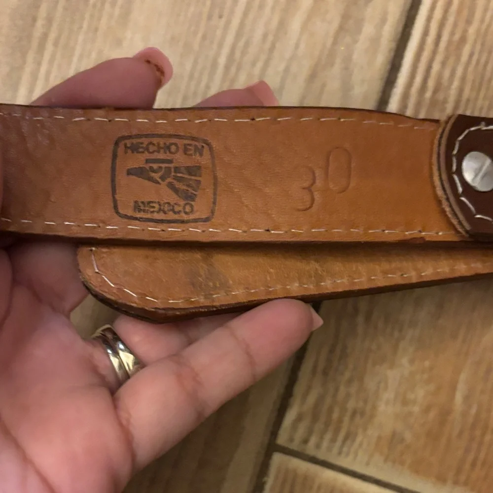 Brown Leather Belt with Intricate Design